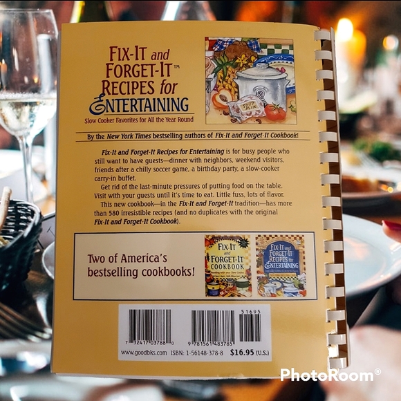 Fix-It and Forget-It Recipes for Entertaining   paperback binder cookbook. - Picture 2 of 10